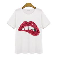 T-shirt Femme Fashion Rock Levres Rouge ... T-shirt Femme Fashion Rock Levres Rouge ...